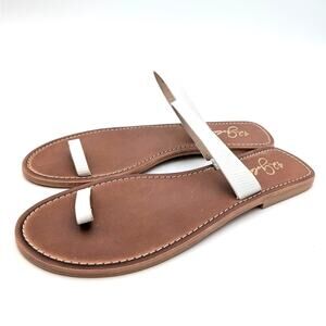 42 Gold Zola Slide Sandal Open Round Toe Women's White Size US9.5 EU40